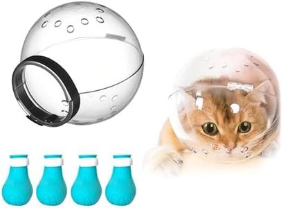 Augegel Cat Muzzle and Boots, Adjustable Headgear for Grooming, Breathable Hood Face Mask for Bathing Head Bubble Cover, Anti Bite Cat Holder Helmet