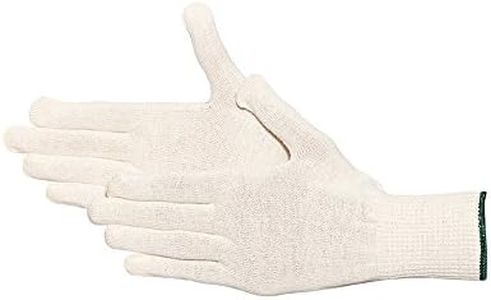 Jah 2183 Lot de 12 paires de gants fins en tricot de coton naturel Taille 8