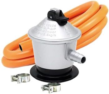 FLASHPRIX Kit Regulador Gas Butano + Manguera de Gas Butano de 2 metros + 2 Abrazaderas. Regulador Butano Homologado