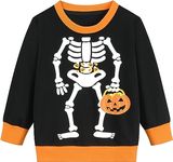 Boys and Girls Halloween Jumpers Kids Cotton Long Sleeve Skeleton Sweater Child Sweatshirt Little Kid Outfits Top 1-2 Years