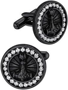 Mens Retro Stainless Steel Thor's Hammer Cufflinks Punk Norse Viking Tuxedo Shirt Cuff Links Black Cufflinks for Father Brother Husband