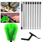 Gutter Cleaning Tools 390cm with 9-Section Pole Gutter Cleaner Gutter Cleaning from The Ground Adjustable Gutter Cleaning Brush from The Ground Multi-Functional Extended Handle Brush Gutter Cleaner