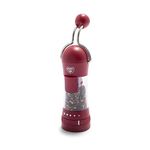 GreenLife Salt and Pepper Grinder, Mess-Free Ratchet Mill, Adjustable Coarseness and Easily Refillable, Red