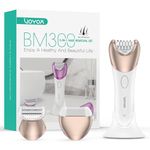 VOYOR Epilator for Women Cordless & Rechargeable, Epilator Hair Removal with 30 Tweezers,3 in 1 Epilators with Electric Lady Shaver and Foot File,Hair Removal Device for Arm Leg BM300 (Champagne Gold)