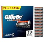 Gillette ProGlide Razor Blades Men, Pack of 10 Razor Blade Refills with Precision Trimmer, 5 Anti-Friction Blades(Packaging may vary)