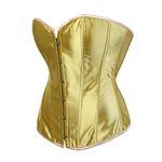 Hengzhifeng Corsets for Women Gothic Satin Classic Bustiers Top Plus Size (US 10-12,Gold)