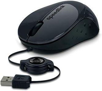 Speedlink BEENIE Mouse - Pequeño Ratón con cable retráctil, botones silenciosos, conexión USB, negro