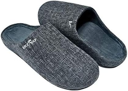 ERGOfoot Orthotic Slippers with Arch Support for Plantar Fasciitis Pain Relief, Comfortable Orthopedic Clog House Shoes with Indoor Outdoor Anti-Skid Rubber Sole, Grey, 9 Women/8 Men