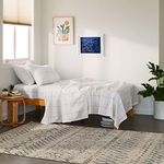 Brooklinen Luxury Sateen 4 Piece Sheet Set - 100% Cotton, Twin XL Size in Window Pane - 1 Fitted Sheet, 1 Flat Sheet, 2 Pillowcases | Best Luxury Sheets