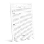 Bliss Collections Meeting Notes Notepad with 50 Undated 6 x 9 Tear-Off Sheets - Minimalist Tracker, Organizer, Scheduler - Keep Track of Attendees, Agenda, Action Items and Notes, Made in the USA