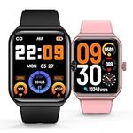 Valentines Couple Smart Watch for Men Women, Fitness Tracker with Bluetooth Call 1.91" HD Touch Screen IP68 Waterproof 100+ Sports, Smartwatch with Heart Rate SpO2 Monitor Romantic Gifts Set of 2