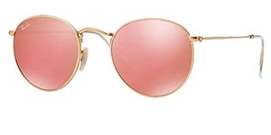 Ray-Ban Round Sunglasses RB3447 John Lennon (50 mm Gold Frame Pink Mirror Lens) Ê