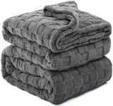 Kaisa Oversized Throw Blanket Queen Size 90"x90", Super Soft Fleece Blanket Throw, Large Blankets Bedding for Living Room Decor, Couch, Sofa, Bed, Softest Warm Luxury Elegant Comfy Gifts, Gray