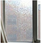 CVANU Privacy Window Film White Window 3D Shiny Matt Mosaic Frosting Film Window Sticker Window Frosted Vinyl Sheets for Front Door/Bathroom/Sidelight/Small Windows, 12''x25''