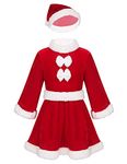 iiniim Kids Girls Christmas Santa Dance Costume Figure Ice Skating Roller Skating Ballet Dance Leotard Dress Red Baby Girls 18-24 Months