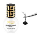 QUEWEL Eyelash Extension Glue 6ML Strong Black 1-2 Sec Quick Drying Professional Lash Extension for Sensitive Retention 7-8 Weeks