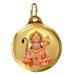 DIVINITI 24K Gold Plated Pendant Hanuman & Yantra Double Sided|Religious Locket For Health & Wealth|Flip Coin For Men, Women, And Children|Idol Gift For Loved Ones