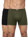 Levi's Men's Pure Cotton Classic Boxer Briefs (Pack of 2) (Style#010_Riffle Green,Black