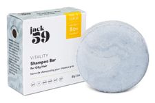 Jack59 Natural Shampoo Bar for Oily Hair – Vitality – Solid Shampoo Bar with Peppermint, Rosemary and Lavender, Vegan, pH Balanced, Sulphate Free, No Parabens, All Natural Shampoo Colour Safe, 3 oz