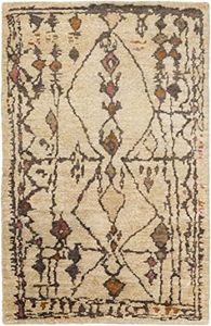 Hauteloom Ajanta Jute Area Rug - Diamond Geometric Abstract Medallion Border - Bohemian Transitional Moroccan Tribal Boho - Burnt Orange, Dark Pink, Beige, Cream, Brown - 12' x 15'