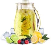 Ovente Water Fruit & Tea Flavor Infuser Pitcher 2.5 Liter Portable BPA-Free Carafe Drip Free Spout Removable Lid Diffuser Filter Set Clear Plastic For Hot or Cold Juice Beverage Dispenser PIA0852C