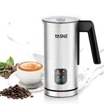 Milk Frother, 240 ml Milk Steamer and Frother, Hot & Cold Milk Foamer, 4 in 1 Milk Frother Electric, for Latte, Cappuccino, Hot Chocolate, Silent Operation, Dense Velvety Foam