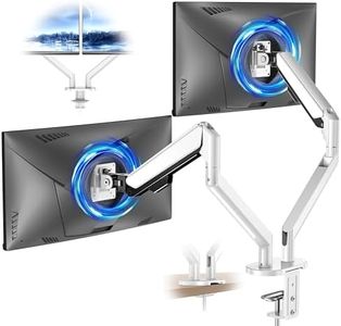Dual Vesa Monitor Arm Aluminium, Dual Monitor Mount Gas Spring 13-32 Inch Screen, Adjustable Dual Vesa Monitor Stand for up to 2-9KG, Aluminum Gaming Monitor Mount &Grommet Mounting Base, 4.4-19.8lbs