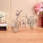 TrenDec Aluminium Silver Finish Decorative Cycle | Retro Home & Decor Bike Model Craft | Vintage Bike Decoration Bicycle | Ornament Mini Sculpture Iron for Children Toys Gifts - 10 X 2.8 X 6.5 Inch