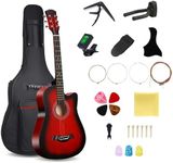 38inch Wood Acoustic Guitar, 6 Steel-String Acoustic Guitar With Guitar Bag, Elementary Tutorial of Folk Guitar for Beginners and Adults.