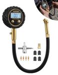 AstroAI Digital Tire Pressure Gauge 250PSI ANSI B40.7 Grade 2A (±0.5%), Tire Gauge for Tire Pressure, Solid Brass with Replaceable AAA Batteries, Rubber Hose, Air Bleeder Valve and Backlit LED, Gold
