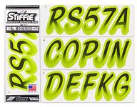 Stiffie Whipline Black/Atomic Green 3" Alpha-Numeric Registration Identification Numbers Stickers Decals for Boats & Personal Watercraft