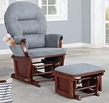 Lennox Furniture Glider Rocker Combo Chestnut and Grey