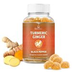 BeLive Turmeric Curcumin with Black Pepper & Ginger - 60 Gummies I Turmeric and Ginger Supplement for Immune Support, Healthy Skin, and Joint Health - Tropical Flavor