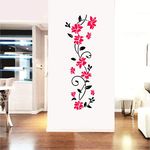 Decal O Decal Vinyl Floral Vine Art Wall Stickers (Pink), Pack of 1, Self Adhesive