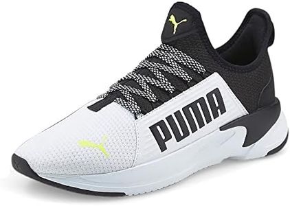 PUMA Mens Softride Premium Mesh Lifestyle Slip-On Sneakers B/W 10 Medium (D) White Black Yellow