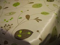 Karina Home Leaves & Stems on Natural PVC Vinyl Oilcloth Tablecloth (200cm x 137cm)