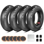 GREHUA 4.10/3.50-4 410/350-4 Inner Tube with TR87 Bent Valve Stem Replacement for 10" Tubes Lawn Mower Wheelbarrow Hand Truck Garden Wagon Go Kart Snow Blower Utility Cart ATV Heavy Duty 4 Pack