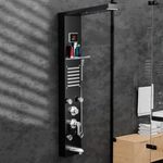 InArt Multifunction 8 in 1 Shower Panels For Bathroom SS304 Grade Thermostatic Shower System With LED Rainfall Shower, Hot & Cold Water Adjustable, Massage, Hand Shower & Water Spout & Built-in Shelf