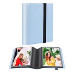 Small Photo Album 4x6 Photos Black Inner Page with Strong Elastic band, Each Small Album Holds 64 Photos, 4x6 Mini Book Photo Pictures Album Birthday Christmas Photo Albums Wedding Anniversary (Blue)