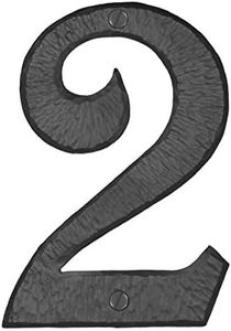 6" Hand Forged Iron Decorative Home Address Mailbox Numbers & Letters | Hacienda Series by Borderland Rustic Hardware | Black Finish | #2