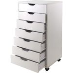 Winsome Wood Halifax Cabinet For Closet/Office, 7 Drawers, White