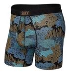 Saxx Men's Underwear - Ultra Super Soft Boxer Brief Fly with Built-in Pouch Support - Underwear for Men, Spring, SONORA CAMO- SLATE, M