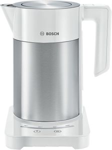 Bosch Cordless Kettle 1.7L – 7 Temperature Settings, KeepWarm, White/Silver