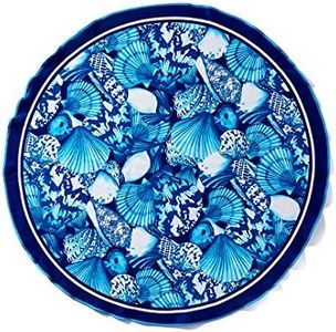 Blue Shells Brazilian Velour Beach Towel 63 Inches Round