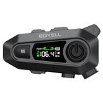 EDYELL A1 Motorcycle Bluetooth Headsets,Smart LED Display Motorcycle Helmet Speakers,Group Communication System On Ear Headphones,HD Calling and HiFi Music,Waterproof & Dustproof Helmet Headset