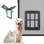 NAMSAN Dog Door for Screen Door, Inside Opening 11 x 13 inches Pet Door for Sliding Door, Screen Porch Doggie Door Adult Cat Door Automatic Closing