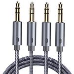 AUX Cable, Goalfish 3.5mm Male to Male Auxiliary Audio Cable [4ft/2Pack,Hi-Fi Sound] Nylon Braided AUX Cord for Car/Home Stereos, iPhone iPod iPad, Headphone, Smartphone, Tablet, Speaker, Echo & More