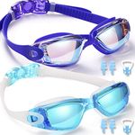 Yizerel Swim Goggles, 2 Pack Swimming Goggles for Adult Men Women Youth Kids Child, No Leaking Anti Fog UV 400 Protection Waterproof 180 Degree Clear Vision Triathlon Pool Goggles