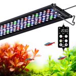 SEAOURA LED Aquarium Light SR-657, 24/7 Custom Timer, Power-Off Memory, 7-Row Full Spectrum Fish Tank 8 Colors, 20 Brightness, Day&Night Cycle, Adjustable Mount for Freshwater Plant Growth 75-90CM