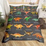 Erosebridal Dinosaur Duvet Cover for Kids Boys,Dinosaur Bedding for Girls Queen Size,Set of Ancient Dinosaur Comforter Cover,Jungle Animal Bed Sets with 2 Pillowcases